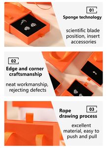 Caja <span class=keywords><strong>de</strong></span> Cartón Blanca con Cajón Deslizante para Joyería, Caja <span class=keywords><strong>de</strong></span> Embalaje <span class=keywords><strong>de</strong></span> Lujo para Anillos y Aretes, Caja <span class=keywords><strong>de</strong></span> Joyería Cuadrada Resistente - Product Image 5