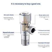 Robinet d'arrêt d'angle en acier inoxydable écologique pour eau froide, usage domestique, balcon, salle de bain, cuisine, accessoires de robinetterie modernes