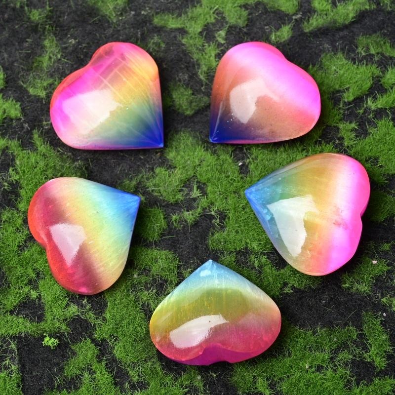 หัวใจเซเลไนต์ชุบไฟฟ้าสีรุ้ง