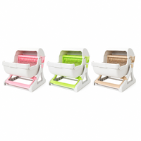 03001 Bac à litière semi-automatique autonettoyant pour chat, grande toilette pour chat à capot, bac à litière pour animaux de compagnie avec tamisage manuel et tiroir de récupération des déchets