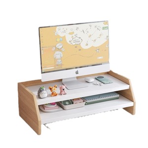 Desktop Monitor Stand With Storage <b>Shelf</b> For Office <b>Desk</b> Organization Rectangle Shape Standing Type Multipurpose Organizer - Product Image 3