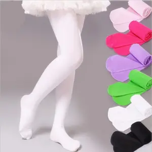 도매 얇은 80d 벨벳 어린이 댄스 양말 소녀 발레 양말 화이트 팬티 스타킹