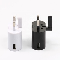 Chargeur USB 5V1A en gros d'usine, prise pliable britannique, certifié UKCA CE, chargeur mural 5W, alimentation 3 broches