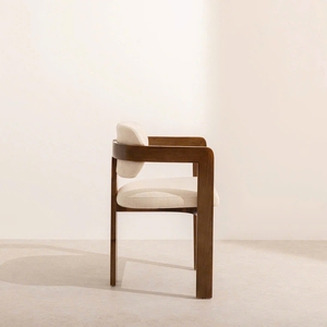 SINTERIOR MODERN MODERN Chaise de salle à manger et fauteuil d'appoint en bois de noyer courbé, rembourrés, pour appartement, maison, bar, salle à manger - Product Image 1