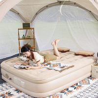 Matelas Gonflable Automatique Épais en Flocage pour Camping Extérieur, Lit Double Gonflable pour Nuitée au Sol, Canapé de Sieste