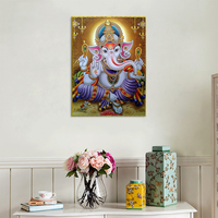 Peinture religieuse en gros : Ganesha, le Dieu du Riche, avec son trompe d'éléphant – Tableau décoratif pour la maison