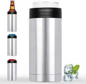 12oz dinding ganda minuman lengan pendingin vakum dapat botol minuman dingin pemegang Stainless Steel bir dapat pendingin