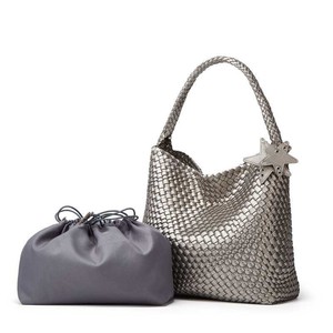 Sac fourre-tout tissé à la main pour femme, nouvelle texture, couleur champagne doré, sac à bandoulière - Product Image 2