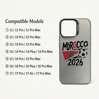 Coque de téléphone antichoc en TPU mat avec motif drapeau de football du Maroc MSH0926041206 pour iPhone 17 16 15 14 13 Pro Max