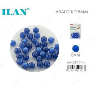 Perline ILAN Abalorio 8mm Occhio di Gatto Blu per Creazione di Gioielli - Product Image 1