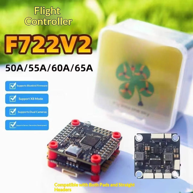 F722V2 Flight Controller with 55A/60A/65A All-in-One ESC 12V Suitable for 510-inch FPV Racing Drones