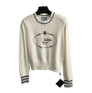 Maglione Pullover Invernale di Lusso da <span class=keywords><strong>Donna</strong></span> di Design con Logo Personalizzato e Ricamo, Top a Manica Lunga in 100% <span class=keywords><strong>Cotone</strong></span> Lavorato a <span class=keywords><strong>Maglia</strong></span> Casual - Product Image 4