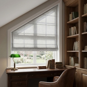 Persianas Romanas Triangulares Personalizadas de Poliéster Liso con Protección UV, Modernas con Forma de Arco para Decoración del Hogar Irregular - Product Image 5