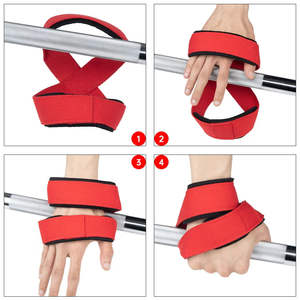 Hard Pull <b>Wrist</b> Lifting Straps <b>Gym</b> Power Training Hand <b>Wrist</b> Support <b>Wraps</b> for Weight Lifting Deadlifts & Fitness Workout - Product Image 3