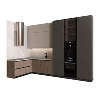 Meuble moderne îlot de cuisine en bois conceptions armoires de cuisine modulaires en panneaux de particules