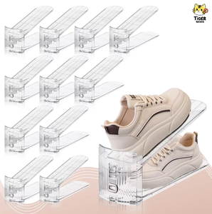 Organizador de Zapatos Ajustable TGYW, Transparente, Soporte para Zapatos, Ahorrador de Espacio, Estante Doble para Zapatos - Product Image 1