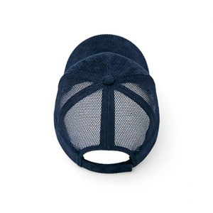 Casquette trucker en velours côtelé avec broderie ton sur ton, style vintage, dos en maille respirante, unisexe, pour un usage décontracté - Product Image 5