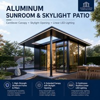 DMJ-LT017 Pergola extérieure en aluminium avec toit à lames orientables et éclairage LED, idéale pour jardin, patio et terrasse