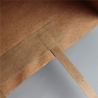 Sac en papier kraft brun avec poignées plates, emballage à emporter pour la livraison au restaurant, design personnalisé, 100 pièces