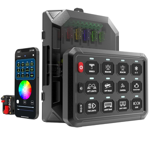 Pannello Interruttori RGB a 12 Pulsanti Impermeabile <span class=keywords><strong>per</strong></span> Uso Nautico con Controllo Wireless da Telefono Pod Interruttori <span class=keywords><strong>LED</strong></span> Ausiliari 12V/24V <span class=keywords><strong>per</strong></span> Luci Fuoristrada <span class=keywords><strong>per</strong></span> <span class=keywords><strong>Auto</strong></span> - Product Image 1