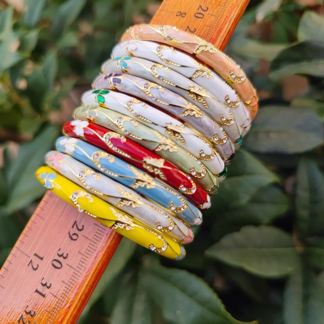 Fashionable Retro Style Chinese-Style Bracelet Open Enamel Silk Thread Inspired Fashionable Bangles