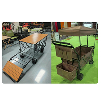 Chariot pliable à quatre roues Liveer, best-seller, avec table réglable, personnalisable OEM, outils multifonctionnels