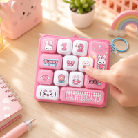 Mainan Keyboard Mekanik 13 Tombol Penekan Ujung Jari Penghilang Stres, Gantungan Tas, Fidget Keyboard Clicker Push Pop, Mainan Dekompresi