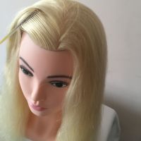 Tête de mannequin 100% cheveux humains réels pour coiffure, lissage, teinture et tressage, marron, kit d'entraînement 45cm, beauté