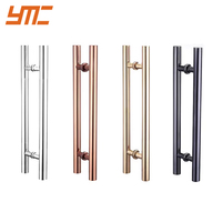 Poignée de porte moderne double face en acier inoxydable de luxe avec levier tubulaire noir pour applications hôtelières