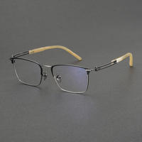 OXHORN009 Nouvelles lunettes en titane à monture optique en corne de buffle