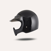 Nouveau casque de moto en fibre de verre approuvé DOT Retro en couleur noir, blanc et rouge