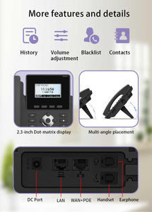ราคาถูกสำหรับการประชุมโรงพยาบาลโทรศัพท์บ้าน HD POE 13 DDS คีย์ผู้โทร ID SIP ขนาดเล็ก <span class=keywords><strong>IP</strong></span> - Product Image 4