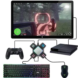 ニンテンドースイッチXbosone PS4PS3ゲームコントローラー用ミニポータブルUSBキーボードおよびマウスコンバーターアダプター