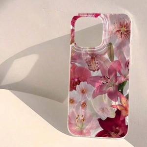 Nuova <span class=keywords><strong>Cover</strong></span> per <span class=keywords><strong>iPhone</strong></span> 17 16 15 14 Pro Max con Farfalla, Orchidea, Giglio Bianco e Rosa Chiaro, Piuma Argentata e Foro Grande - Product Image 4