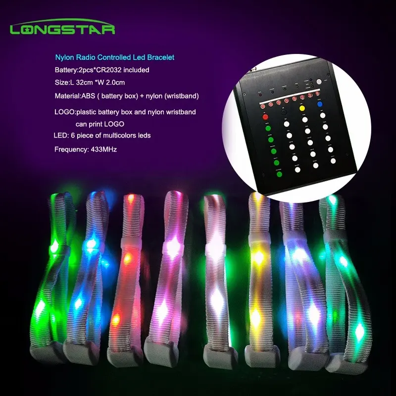 Muñequera deportiva con luz Led, brazalete brillante para fiestas de Navidad, conciertos