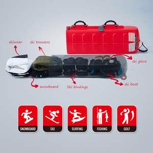 Professional OEM Custom Wheeled Genuine Leather Detachable Waterproof 36-55L Capacity <b>Ski</b> Double Snowboard Bags Factory Direct - Product Image 3