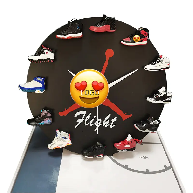 Alta qualidade atacado decoração home 3D AJ Keychain Decoração parede relógio sneaker mini jor dan sapatos relógio