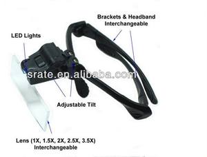 Loupe de lecture professionnelle avec lumière <span class=keywords><strong>LED</strong></span>, outil avec bandeau 1X-6X - Product Image 5