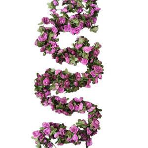 Guirlandes de roses artificielles, 45 têtes, 200 cm, fleurs en soie, décoration pour salon, plafond et enroulement de tuyaux de climatiseur - Product Image 3