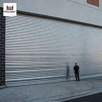 Porte à enroulement extra large et robuste pour extérieur, en acier galvanisé, résistante au vent, pour entrepôt et hangar