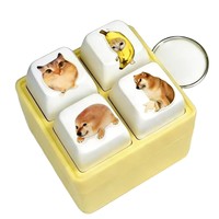 Mon Nouveau Porte-clés en Plastique avec Bouton Sonore Chien, Clavier à Quatre Grilles, Son de Décompression, Son Amusant, pour Farces, Petit Cadeau