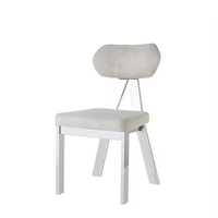 Nouvelle Chaise de Salle à Manger en Acier Inoxydable Doré Titane, Design Innovant, Dossier Triangulaire, Revêtement en Tissu Lin, Chaise d'Appoint pour Villa