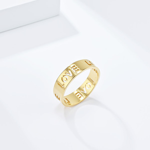 Love Titanium Steel <b>Ring</b> 6mm Wide Letter Design Unisex Couple Jewelry Gift - Product Image 3