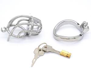 Cages de chasteté en forme de tube vertical en acier inoxydable Offres Spéciales pour hommes jouet sexuel d'entraînement - Product Image 2