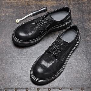 Formal shoes for men Business casual shoes made genuine <b>leather</b> breathable thick sole English style heightening <b>work</b> wear shoes - Product Image 5