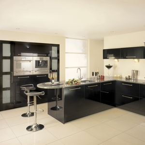 Armoire de cuisine <span class=keywords><strong>rouge</strong></span> à haute brillance modulaire de conception moderne pour les petites cuisines dans les maisons préfabriquées - Product Image 2