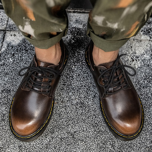 Nouvelles chaussures décontractées en cuir pour hommes respirantes à lacets, chaussures de marche toutes saisons - Product Image 5