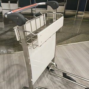 Carro de equipaje de aeropuerto de acero inoxidable con freno de mano - Product Image 6