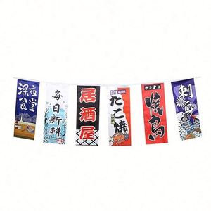 Guirnalda de Banderines Personalizados con Logotipo para Decoración de Tiendas de Sushi, 100% Poliéster, Estilo Japonés - Product Image 2