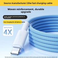 Kabel USB C 20W Kabel Pengisi Daya Cepat Berjaring untuk Apple iPhone 15 14, iPad Pro, MacBook, Samsung Galaxy